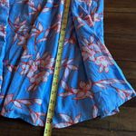 Talbots  Light Blue Fit and Flare Floral Midi Dress Size 14 NEW Flowing Hibiscus Photo 5