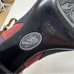 Sofft Black Red Suede Leather Peep Toe Mary Jane Heels Womens 7 Retro Classic Photo 8