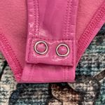 Forever 21 Barbie Bodysuit Small Pink Wet Look Logo Cosplay Halloween Barbiecore Photo 4