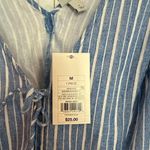 A New Day  NWT blue striped tie front vest tank size M Photo 3