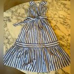 NWT J. Crew Factory Striped Mini Dress Women's Sz 00 Blue & White Faint Make Up Photo 2