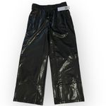 NWT MONO B Wide Leg Pants Womens Large Black Faux Leather Casual Photo 4