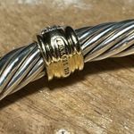 David Yurman Cable Station Bracelet Sterling 18K Yellow Gold & Pavé Diamonds Photo 12