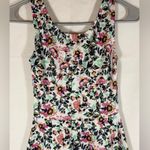 Divided Tank Juniors Dress Floral Full Skirt Casual Church Social Size 2 EUC Photo 1