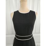 Calvin Klein  Black Sheath Dress With White Piping Sleeveless Sz 6 Lined Photo 3