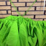 ZARA  Lime Green‎ Voluminous Satin Effect Cropped Top Size Small Photo 5