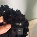 Black Sheer Long Sleeve Blouse with High Neck Size M Photo 2