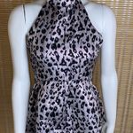 Design Lab Lord & Taylor | Pink Metallic Cheetah Halter Open Back Top Photo 0