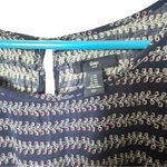 Gap  Women's Short Sleeve Navy and Red Floral Patterned  Elastic Waist Dress Photo 5