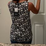 Bobeau NWT black & off white tank dressy top with knot tie Photo 2
