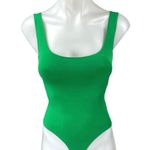 ZARA Green Sleeveless Square Neck Open Back Cami Camisole Tank Bodysuit Top Sz S Photo 0