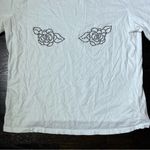 ZARA  White Black Rhinestone Rose Tee Photo 3