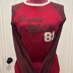 Guess  Women's red and maroon long sleeve baseball Tee vintage Y2K Medium Photo 0