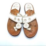 Stephan Bonanno Palm Beach Jack rogers Wide Flat Sandal sz 8 White Photo 0