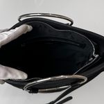 BCBG Andie Black Straw Faux Leather Bucket Bag Handbag Purse Photo 8