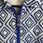 San Soleil Womens Long Sleeve Shirt Size Small Blue Top 1/4 Zip Diamond UV UPF Photo 4
