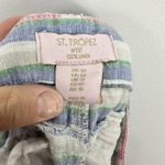 St. Tropez West Shorts Womens 12 Multicolor Striped Linen Costal Resort Vacation Photo 4