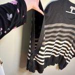 Dress Barn Black Grey White Stripe Knit Sweater Poncho Oversized Small/Medium Photo 5