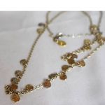 Loft Glittering Gold Tone Hammered Petite Disc Link Chain 32" Retro Necklace Photo 1