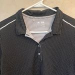 Adidas  Golf Black Microdot Technical Polo Shirt Women's L Dot Tennis Top Photo 9