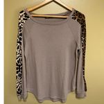 Shop Basic USA Animal Print and Waffle Weave Top Size L Photo 6