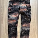 Lululemon Time To Sweat Crop 23” Leggings Azurite Poppy Coral Multi Sz 6 Rare Photo 6