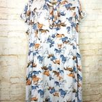 Modcloth Horse Print Dress 2X White Neck Tie Flutter Sleeve Downhome Darling NWT Photo 0