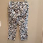 Loft  Cotton Marisa Ankle Green Brown Cream Blue Floral Crop Pants Size 4 Photo 5