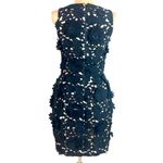 Embroidered Floral Black Lace Shift Cocktail Dress 2 Black Tie Formal Elegant Photo 4