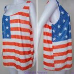 Ashley Stewart NWOT Sequin American Flag Scoop Neck Tank, Red, White & Blue, 3X Photo 3