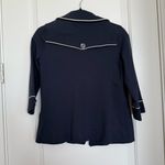 Nautica Navy Knit Blazer with White Trim Size Small Coastal Preppy Resort Photo 2