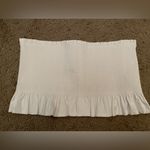 Express X Olivia Culpo Ruffle Crop Top Smocked Bandeau Top White Size M Photo 3