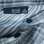a.n.a  Gray Plaid Shirt Dress Size XL Mini Cotton Casual Button Down Tie Back Photo 4
