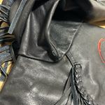 Women’s XL/XXL vintage leather fringe biker jacket Black Photo 7