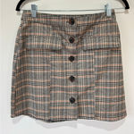 Urban Outfitters  plaid mini skirt size S brown school girl preppy grunge Photo 0