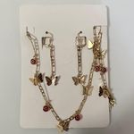 Gold Plated Butterfly With Evil Eye Necklace Set Photo 0