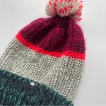 American Eagle  Outfitters Red and Green Knit Pom-Pom Hat Photo 3