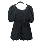 Sister Jane Black Jacquard Puff Sleeve Bubble Skirt Mini Dress Photo 2