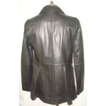 Karl Lagerfeld New NWT Paris Black Leather Jacket Long S Womens Buttons Silver Photo 4