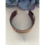 Les Georgettes Cuff Bracelet Gold Tone Blue Reversible Leather France Made Photo 4