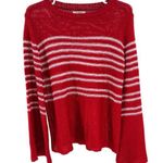 Umgee  S red white striped lightweight bell sleeve sweater coastal holiday casual Photo 0