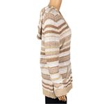 L.L.Bean  100% Slub Cotton hooded sweater in brown/tan/white stripes. Large. EUC Photo 5