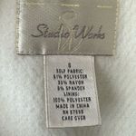 Studio Works  Ivory Colored Full Zip Light Weight Jacket With Front Pockets Sz S Photo 4