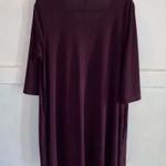 L & B Burgundy Short Sleeve Scoop Neck Dress Photo 3