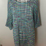 Versona  Accessories Open Knit Rainbow Crochet Drop Shoulder Sweater Size L Boho Photo 0