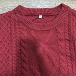 Cable Knit Red Sweater Photo 1