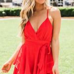 Pink Lily Red  Romper Photo 0