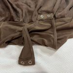 EXPRESS Chocolate Brown Satin Cowl Neck Gramercy Bodysuit Sz XL Women’s Photo 3