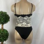 Makers of Dreams  Black & Gray Floral Lace Print Sleeveless Body Suit S Photo 1