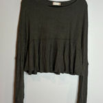 Altar'd State  dark green waffle thermal long sleeve top Photo 0